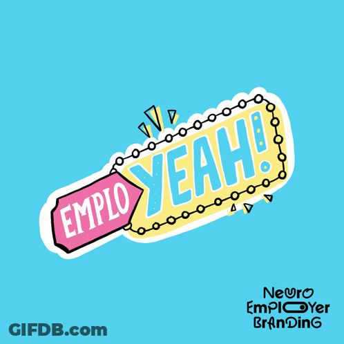 A Neon Sign That Says Empleo Yeah On It GIF