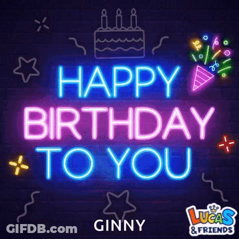 A Neon Sign That Says Happy Birthday To You On It GIF