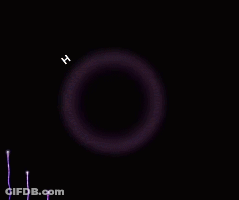 A Neon Sign That Says Have A Happy New Year With Fireworks In The Background GIF