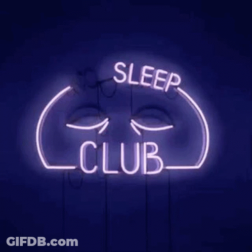 A Neon Sign That Says `` No Sleep Club '' GIF