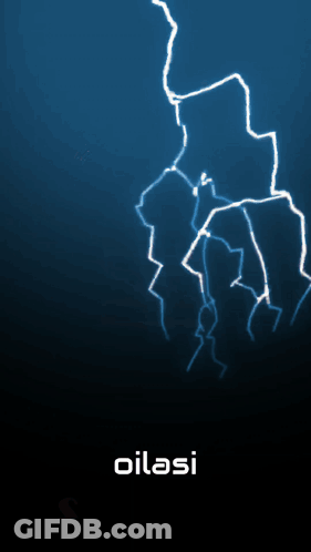 A Neon Sign That Says Oilasi 2 Yoshda With A Lightning Bolt In The Background GIF