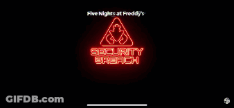 A Neon Sign That Says Security Breach Run GIF
