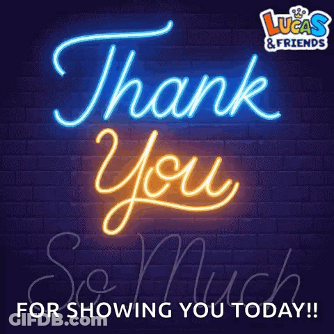 A Neon Sign That Says Thank You So Much GIF