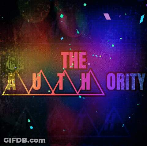 Neon Sign The Authority With Rainbow Background GIF