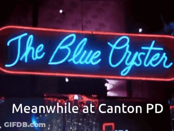 A Neon Sign That Says The Blue Oyster GIF