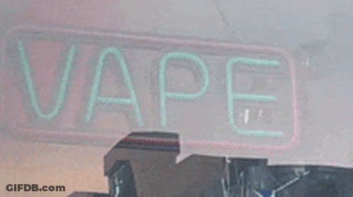 A Neon Sign That Says Vape In Green GIF