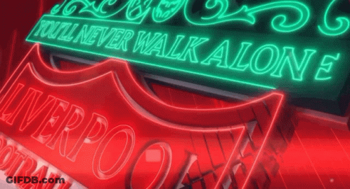 A Neon Sign That Says " You 'Ll Never Walk Alone " On It GIF