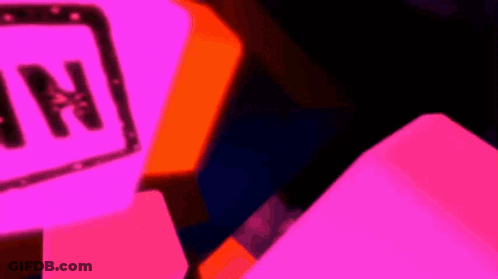A Neon Sign With The Letter N On It In A Dark Room GIF