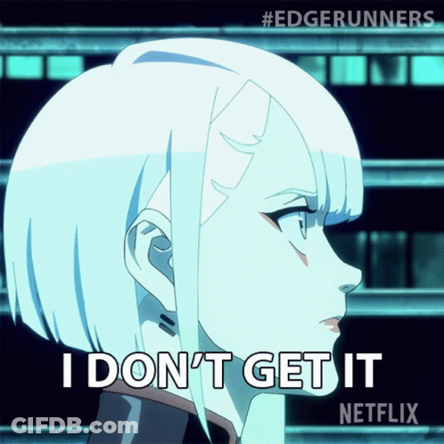 A Netflix Ad For Edgerunners Shows A Girl With White Hair GIF