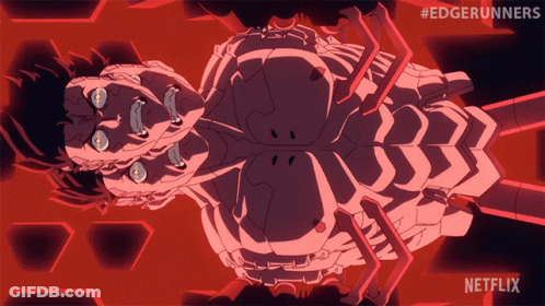 A Netflix Ad For Edgerunners Shows A Robot Laying Down GIF