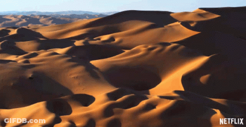 A Netflix Ad Shows A Desert Landscape With Sand Dunes GIF