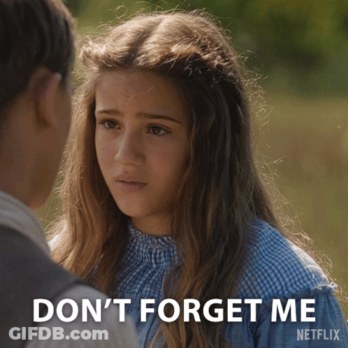 A Netflix Ad Shows A Girl And A Boy Looking At Each Other GIF