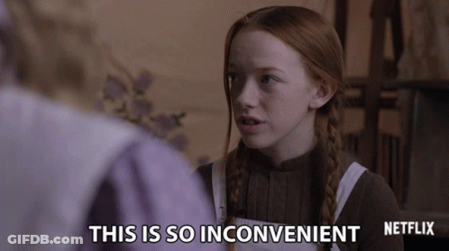 A Netflix Ad Shows A Girl Talking To A Man And Says " This Is So Inconvenient " GIF
