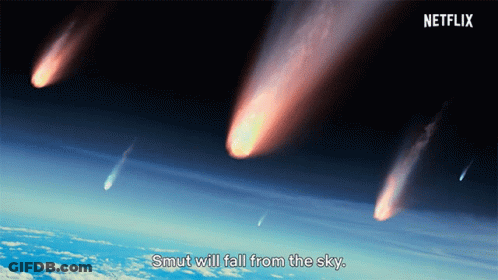 A Netflix Ad Shows A Group Of Comets Flying Through The Sky GIF
