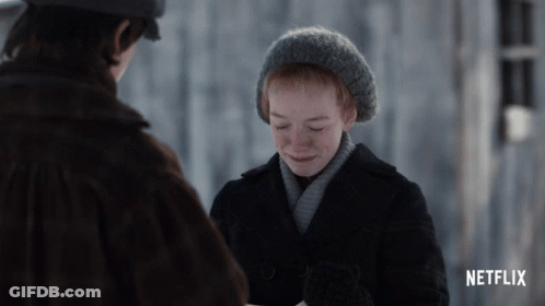 A Netflix Ad Shows A Man And A Girl Talking GIF