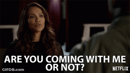 A Netflix Ad Shows A Woman Talking To A Man GIF