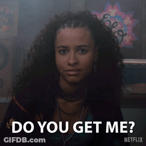A Netflix Ad Shows A Woman With Curly Hair Asking Do You Get Me GIF