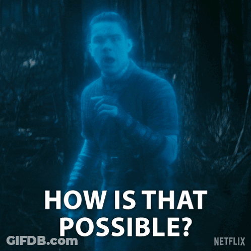 A Netflix Advertisement Shows A Man With A Blue Light Behind Him Asking How Is That Possible GIF
