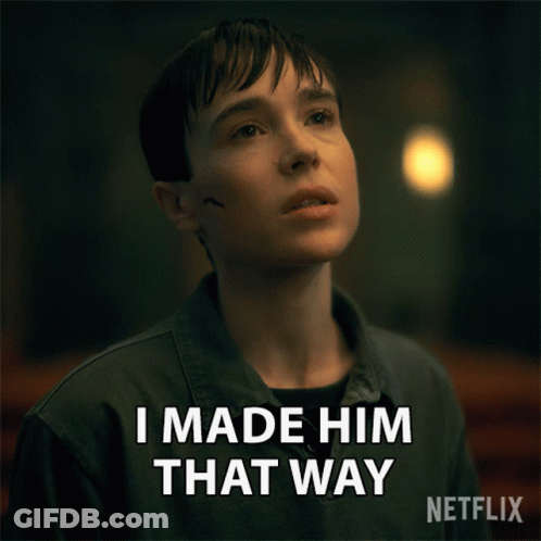 A Netflix Advertisement Shows A Man With A Scar On His Face And Says " I Made Him That Way " GIF