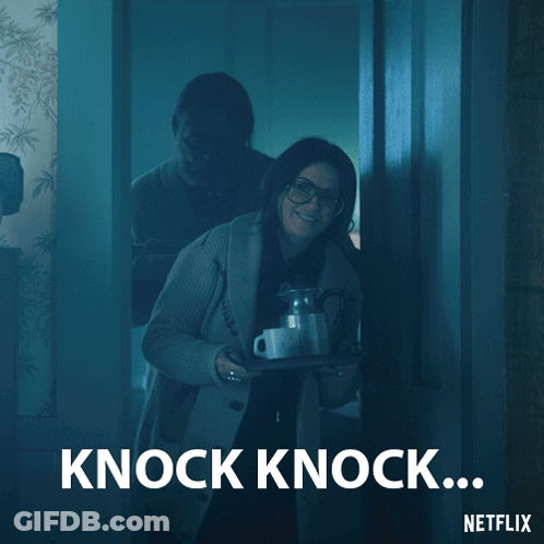 A Netflix Advertisement Shows A Woman Holding A Tray Of Coffee Cups GIF