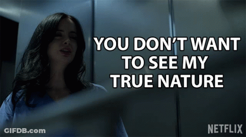 A Netflix Advertisement Shows A Woman In An Elevator And Says You Do N't Want To See My True Nature GIF