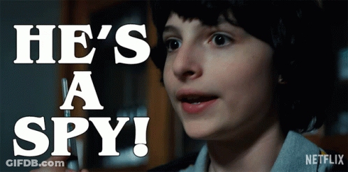 A Netflix Advertisement Shows A Young Boy Holding A Pen And The Words He 'S A Spy GIF