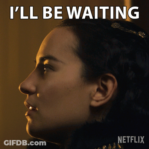 A Netflix Poster With A Woman And The Words I 'Ll Be Waiting GIF