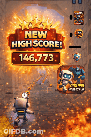 A New High Score Of 146,773 Is Displayed On A Screen GIF