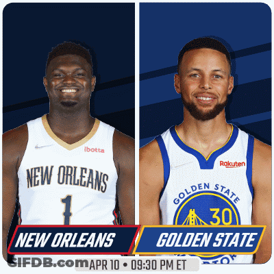 A New Orleans Player And A Golden State Player Are On A Poster GIF