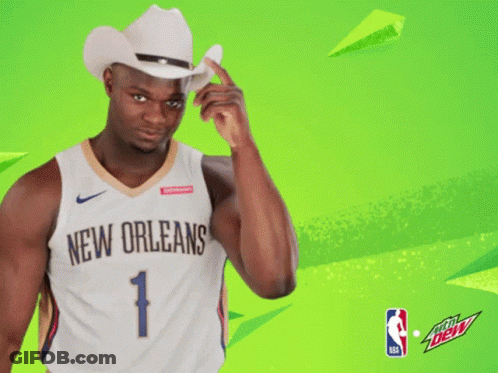 A New Orleans Player Wearing A Cowboy Hat GIF