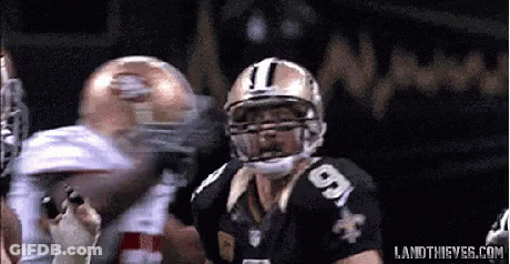 A New Orleans Saints Football Player Wearing Number 91 GIF