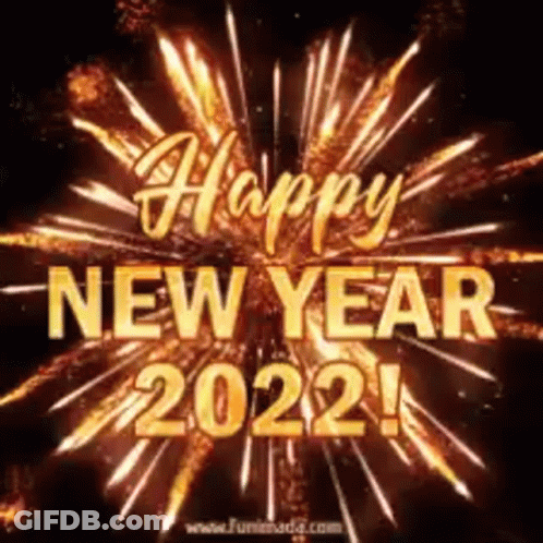 New Year Fireworks Greeting Card Happy New Year 2022 GIF