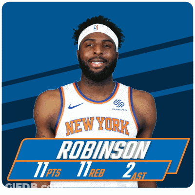 A New York Basketball Player Named Robinson Has 11 Pts 11 Rebs And 2 Assists GIF