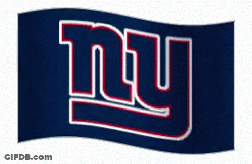 A New York Giants Flag Is Being Waved In The Wind GIF