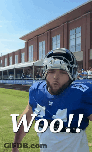 A New York Giants Football Player Says Woo On The Field GIF