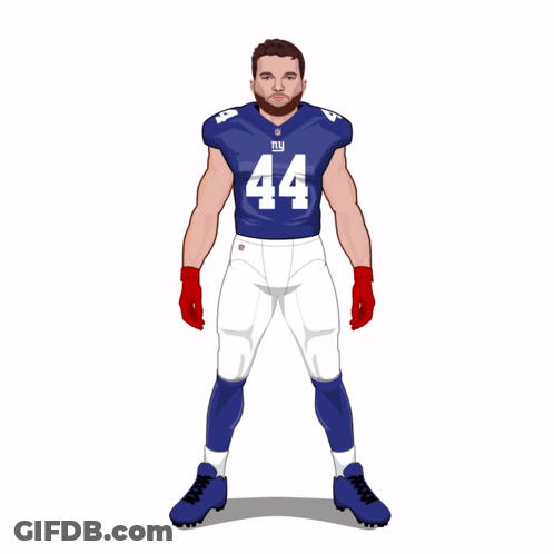 A New York Giants Football Player With The Number 44 GIF
