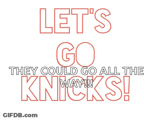 A New York Knicks Logo With A Basketball In The Center GIF