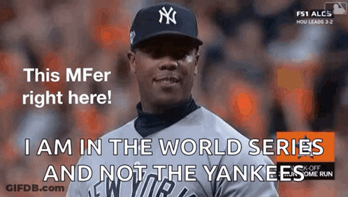 A New York Yankees Pitcher Says " This Mfer Right Here " GIF