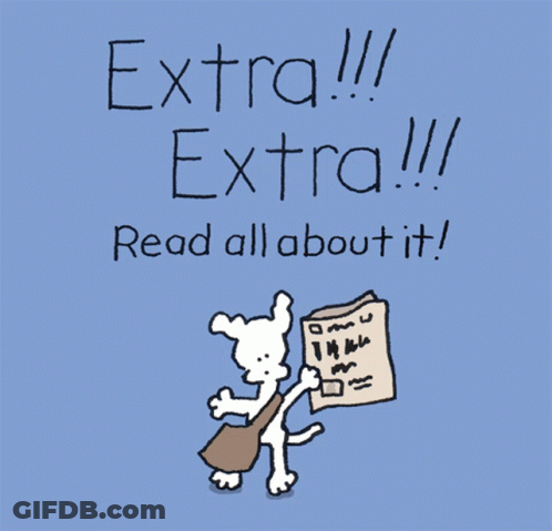 A Newspaper With The Headline Extra Big Dog News GIF