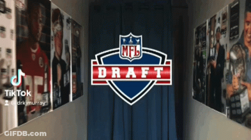 A Nfl Draft Logo Is Displayed On A Wall GIF