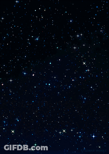 A Night Sky Filled With Lots Of Stars And The Words Maximum Works Below It GIF