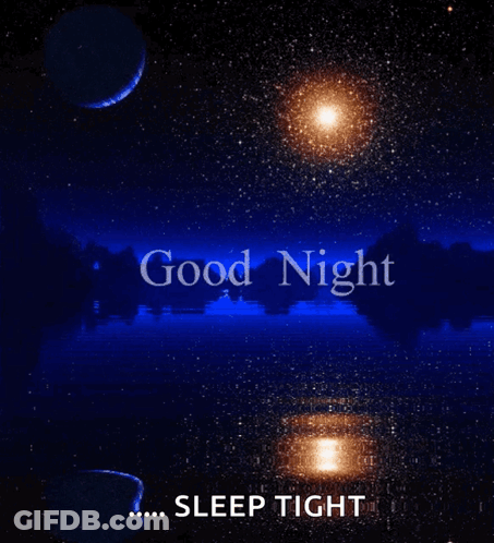 A Night Sky With The Words Good Night Sleep Tight GIF
