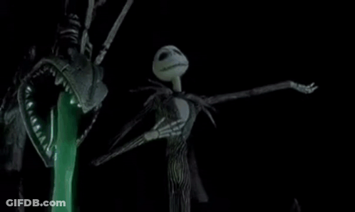 A Nightmare Before Christmas Scene With A Glowing Ball In The Middle Of A Well . GIF