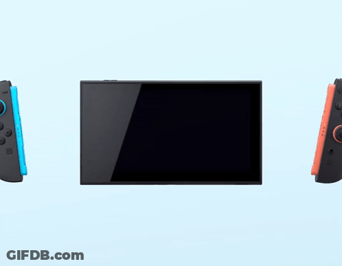 A Nintendo Switch Is Shown With Two Controllers GIF