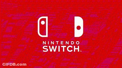 A Nintendo Switch Logo On A Red Background . GIF