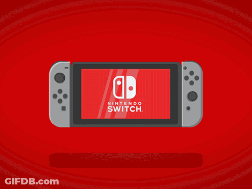A Nintendo Switch With A Red Background GIF