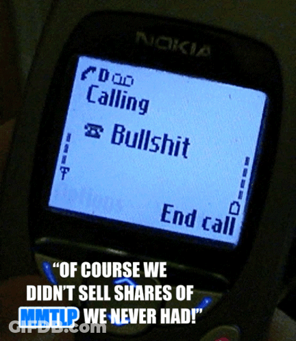 A Nokia Phone Displays A Message That Reads " Of Course We Did N't Sell Shares Of Mmtlp We Never Had GIF