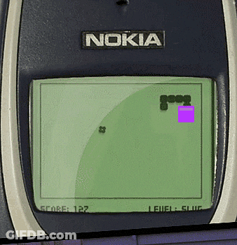 A Nokia Phone Is Playing A Game Of Snake GIF