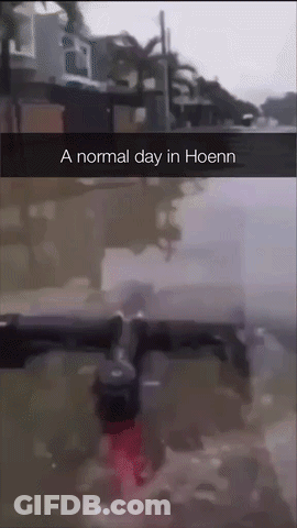 A Normal Day In Hoenn Is Displayed On A Phone Screen GIF