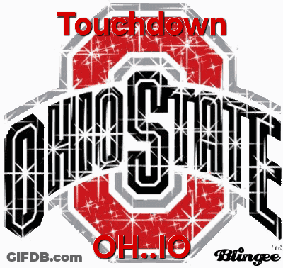 A Ohio State Logo With The Words Touchdown Ohio State GIF